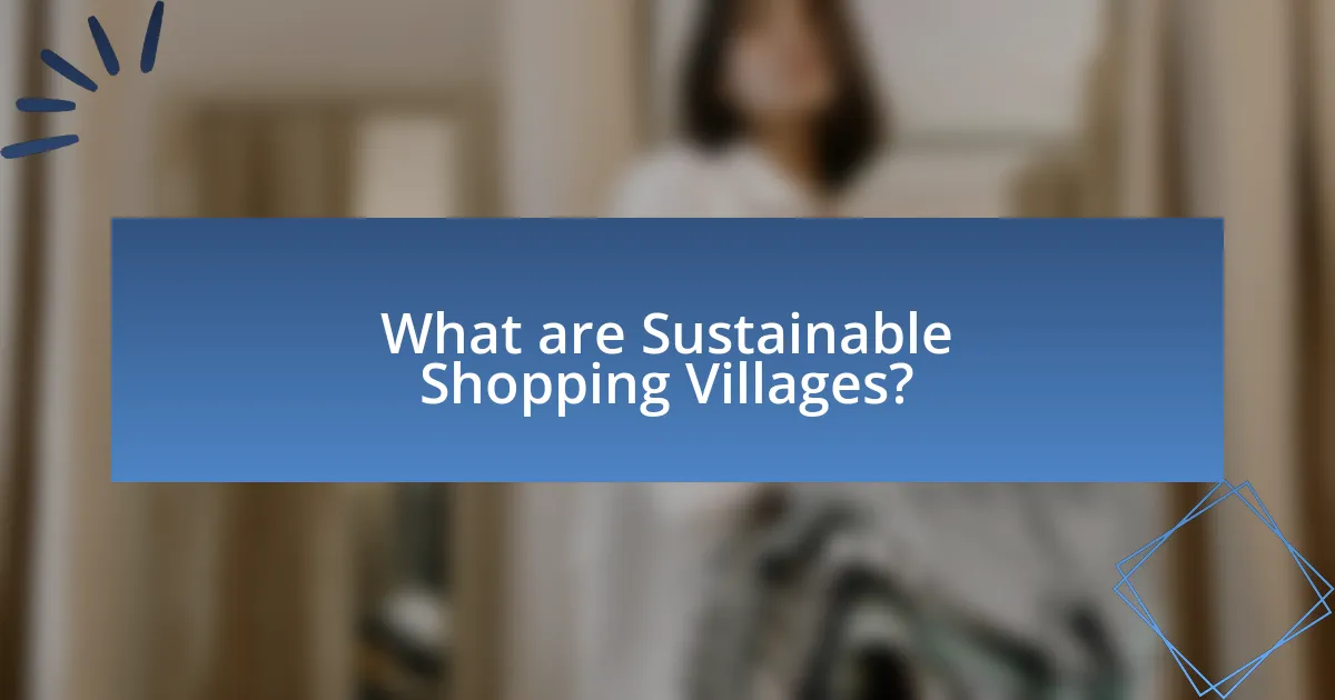 What are Sustainable Shopping Villages?