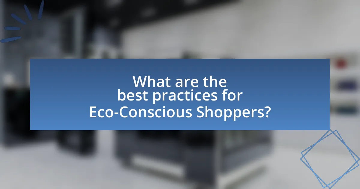 What are the best practices for Eco-Conscious Shoppers?